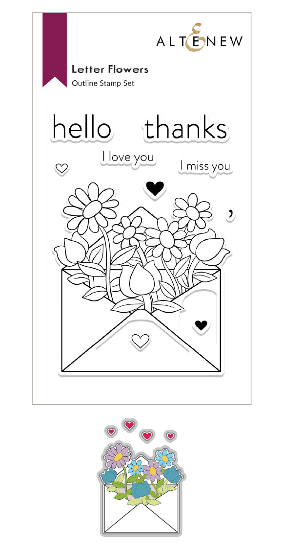 Stamp & Die Bundle Letter Flowers