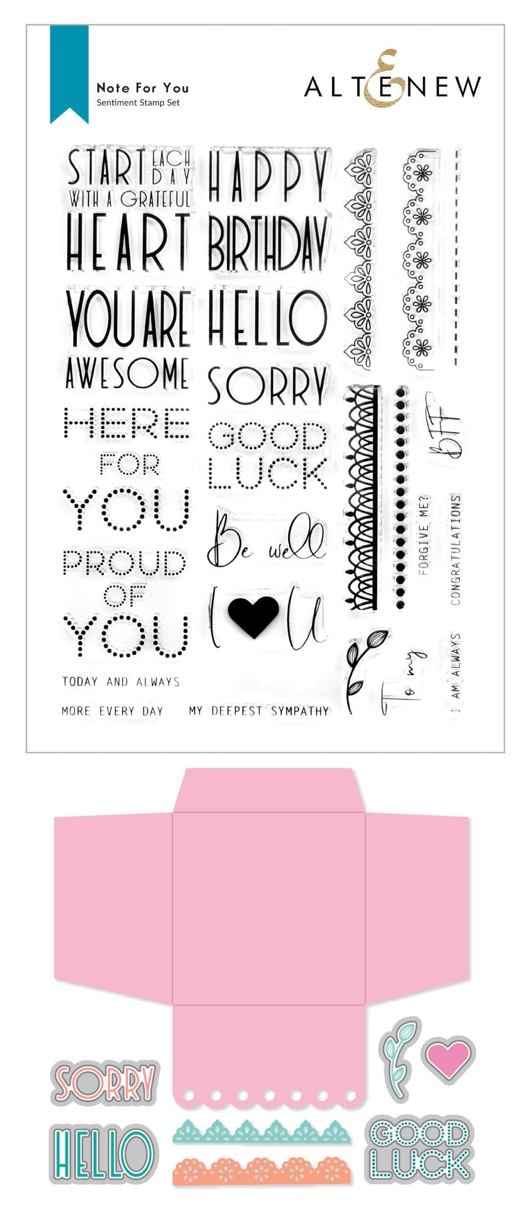 Stamp & Die Bundle Note For You
