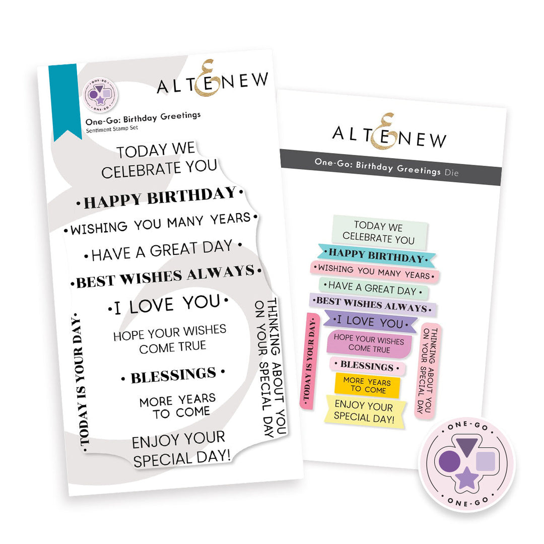 Stamp & Die Bundle One-Go: Birthday Greetings