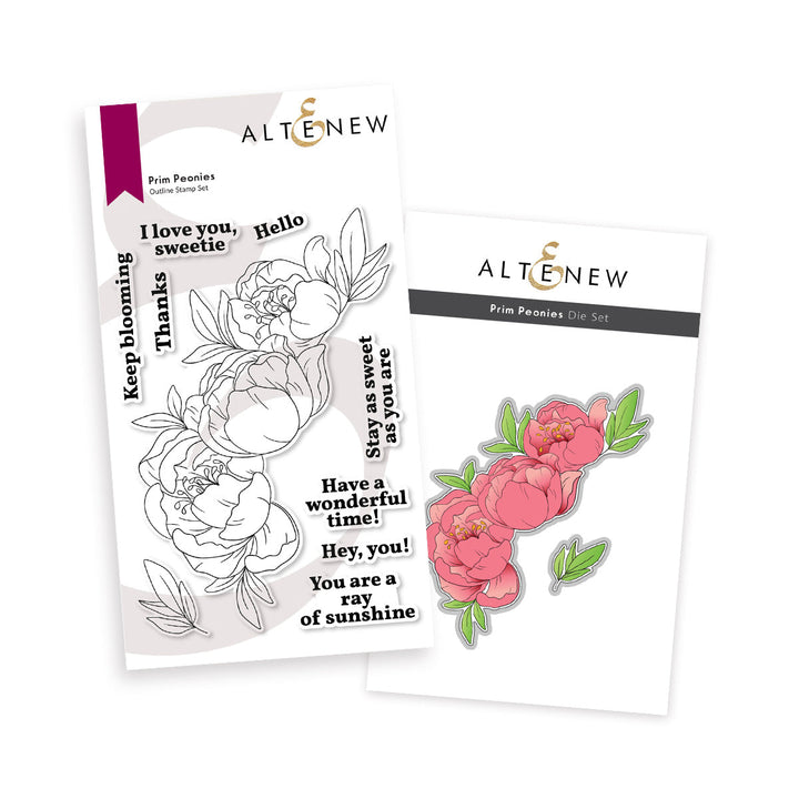 Stamp & Die Bundle Prim Peonies