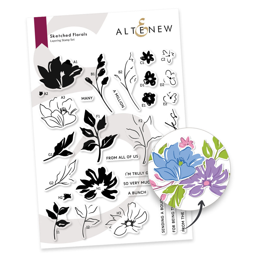 Stamp & Die Bundle Sketched Florals