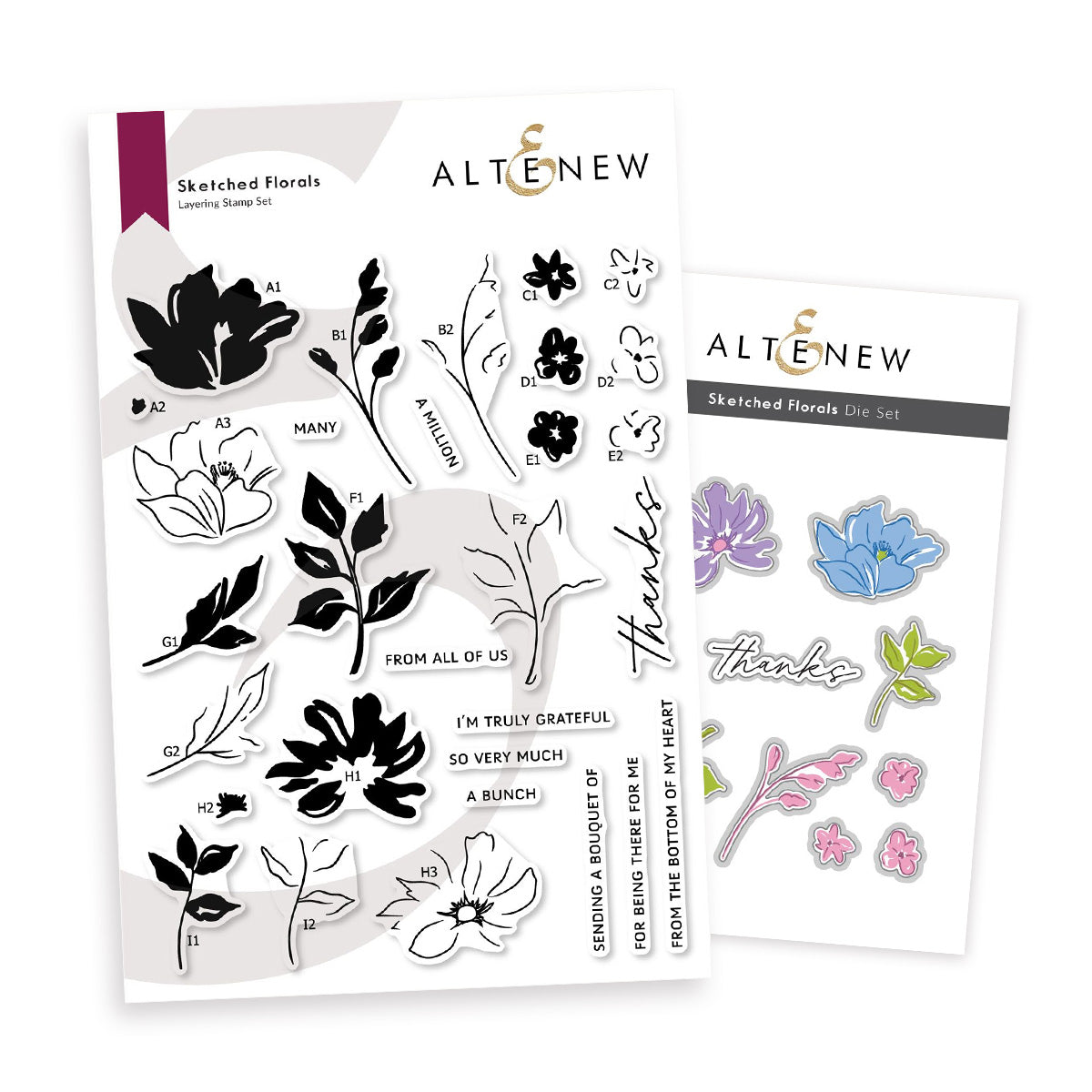 Stamp & Die Bundle Sketched Florals