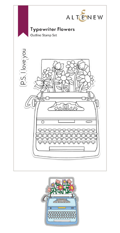 Stamp & Die Bundle Typewriter Flowers