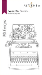 Stamp & Die Bundle Typewriter Flowers