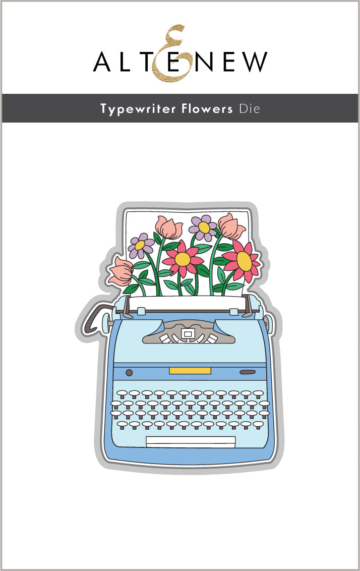 Stamp & Die Bundle Typewriter Flowers