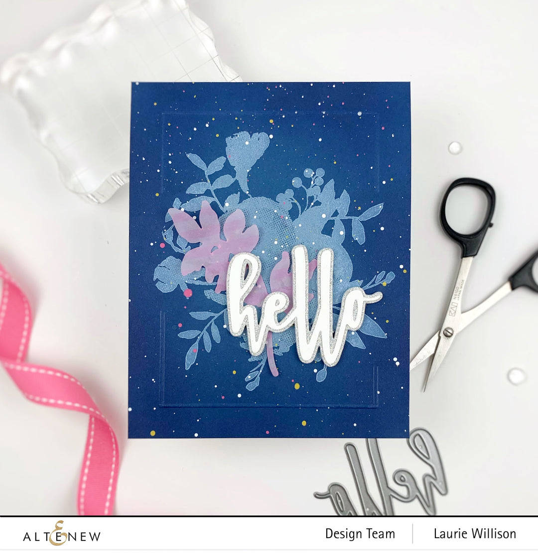 Stamp & Die Bundle Watercolor Halftone Stamp Set & Die Set & Painted Fantasy Washi Tape Bundle