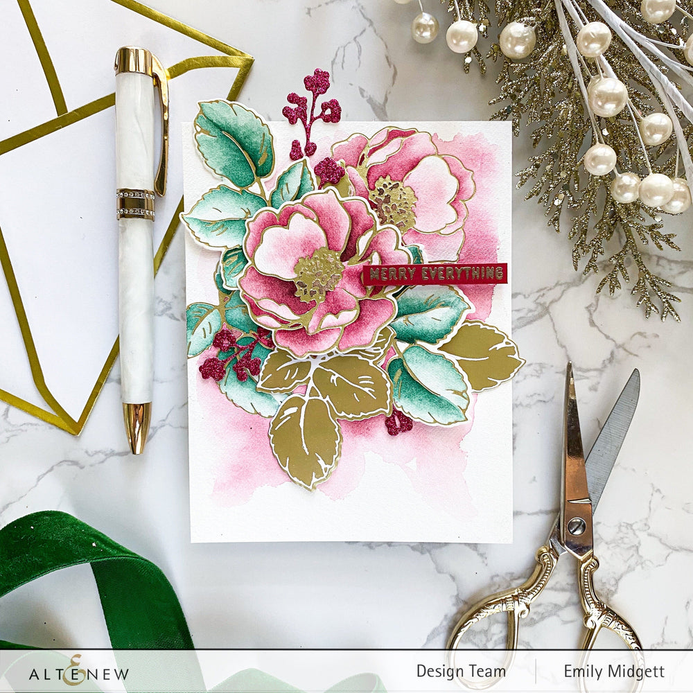 Stamp & Die & Hot Foil Plate Bundle Build-A-Flower: Wild Rose Complete Bundle