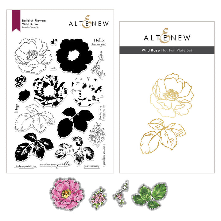 Stamp & Die & Hot Foil Plate Bundle Build-A-Flower: Wild Rose Complete Bundle