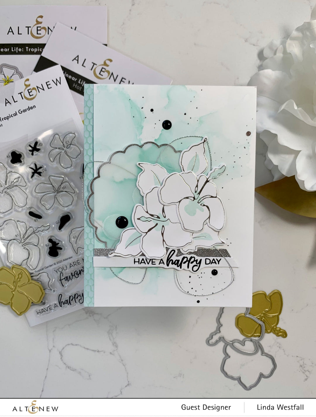 Stamp & Die & Hot Foil Plate Bundle Linear Life: Tropical Garden