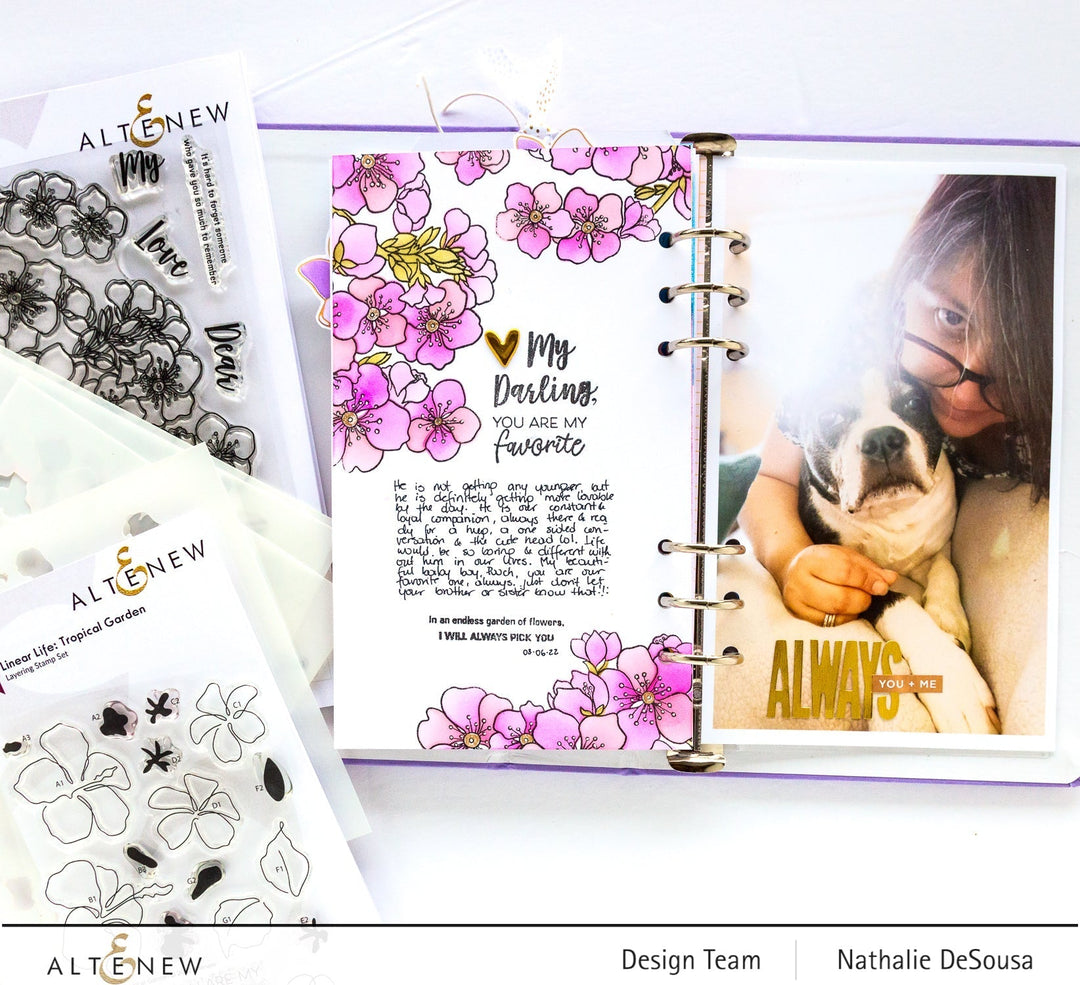 Stamp & Die & Hot Foil Plate Bundle Linear Life: Tropical Garden