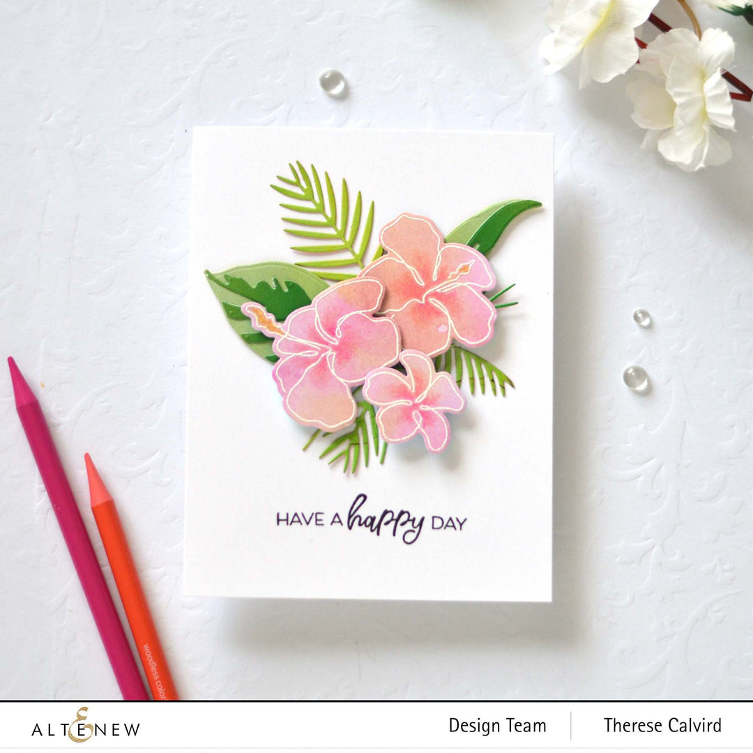 Stamp & Die & Hot Foil Plate Bundle Linear Life: Tropical Garden