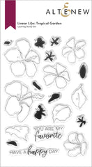 Stamp & Die & Hot Foil Plate Bundle Linear Life: Tropical Garden