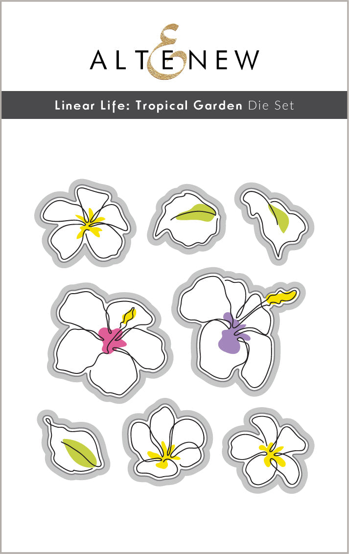 Stamp & Die & Hot Foil Plate Bundle Linear Life: Tropical Garden