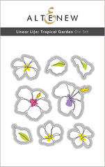 Stamp & Die & Hot Foil Plate Bundle Linear Life: Tropical Garden