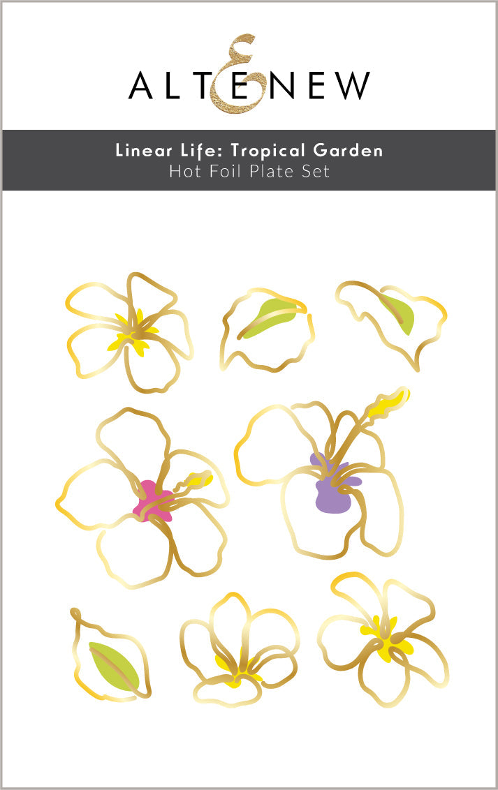 Stamp & Die & Hot Foil Plate Bundle Linear Life: Tropical Garden