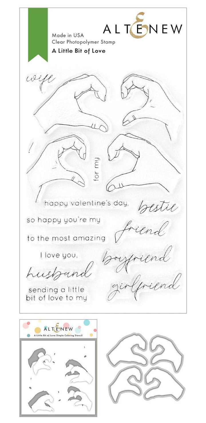 Stamp & Die & Stencil Bundle A Little Bit Of Love