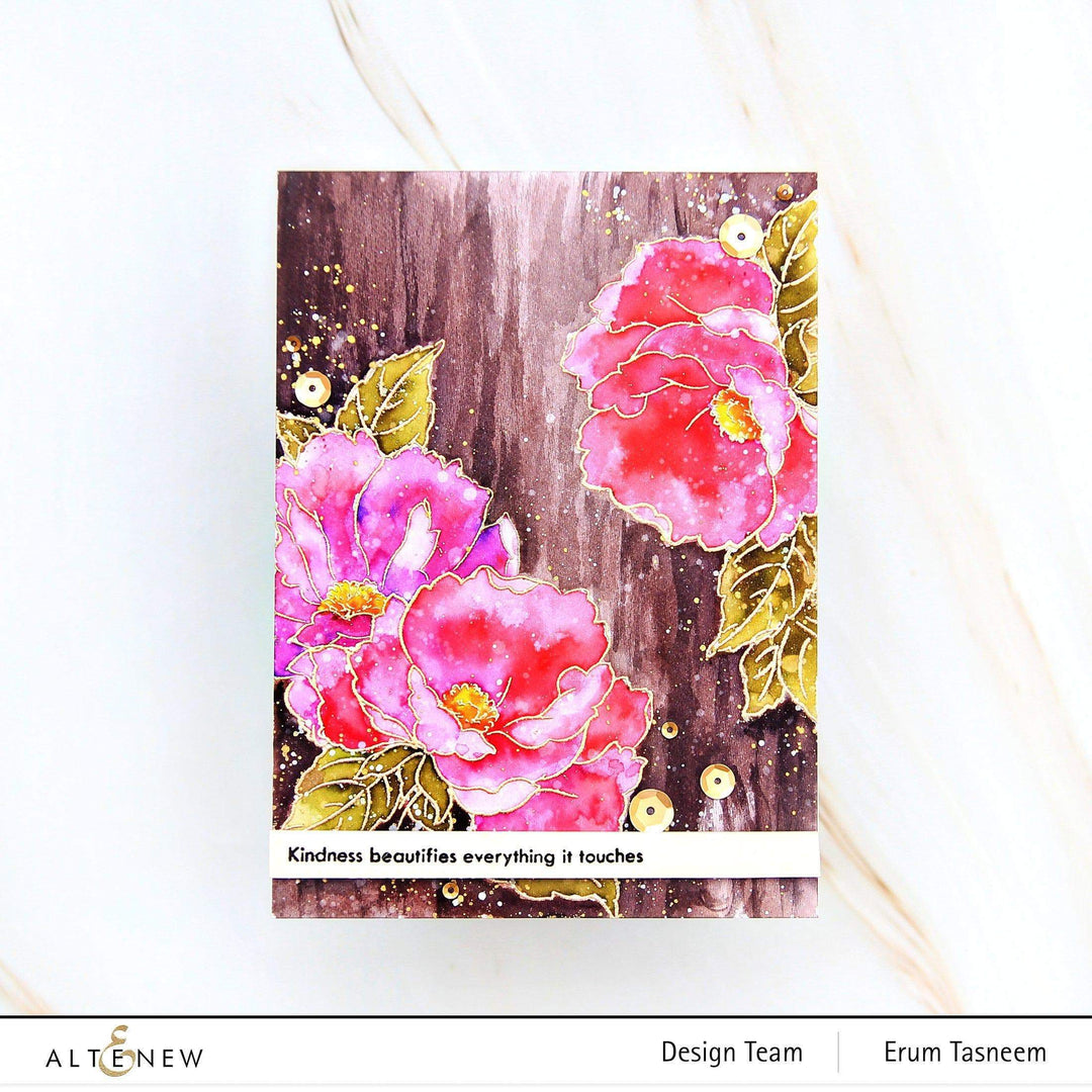 Stamp & Die & Stencil Bundle Airbrushed Flowers