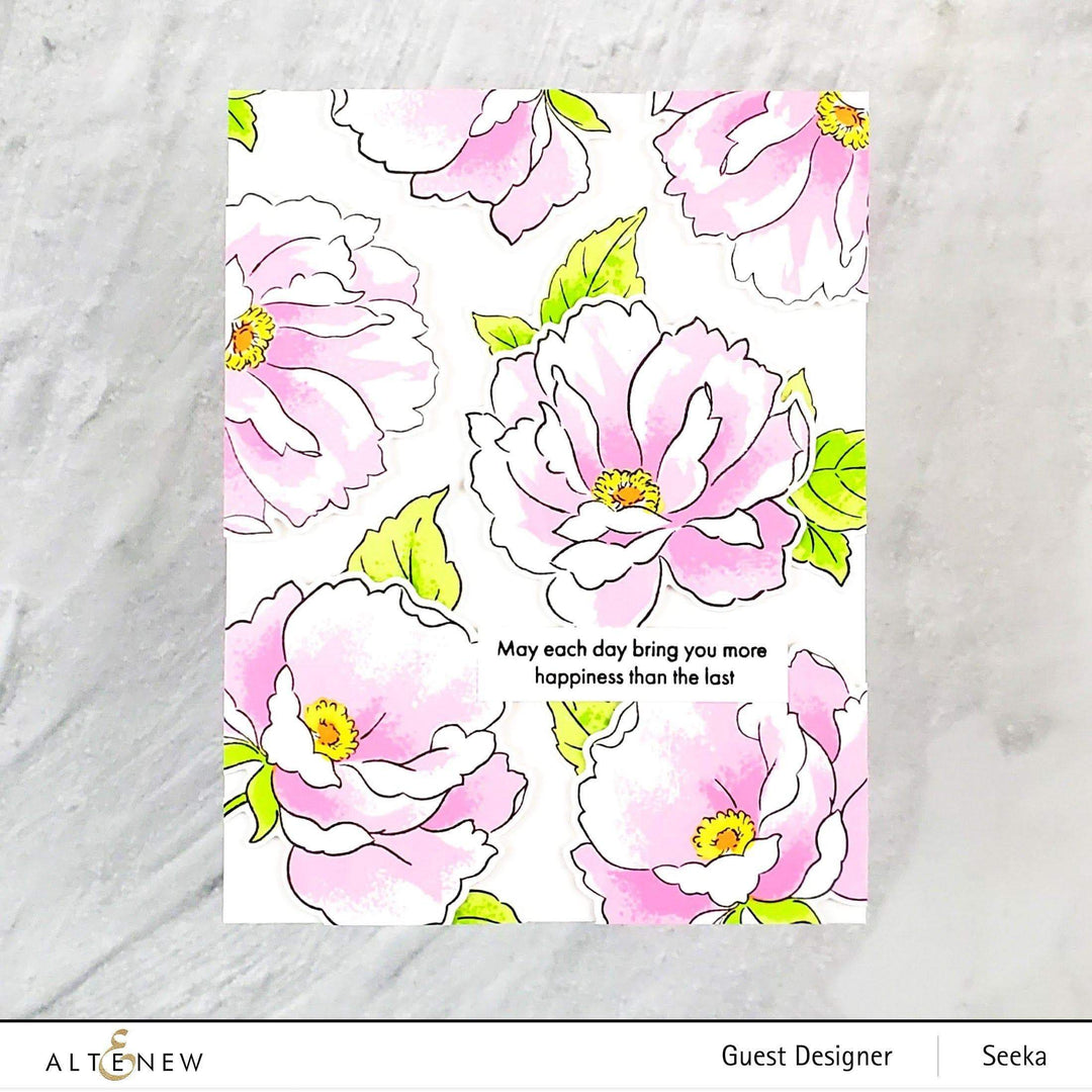 Stamp & Die & Stencil Bundle Airbrushed Flowers