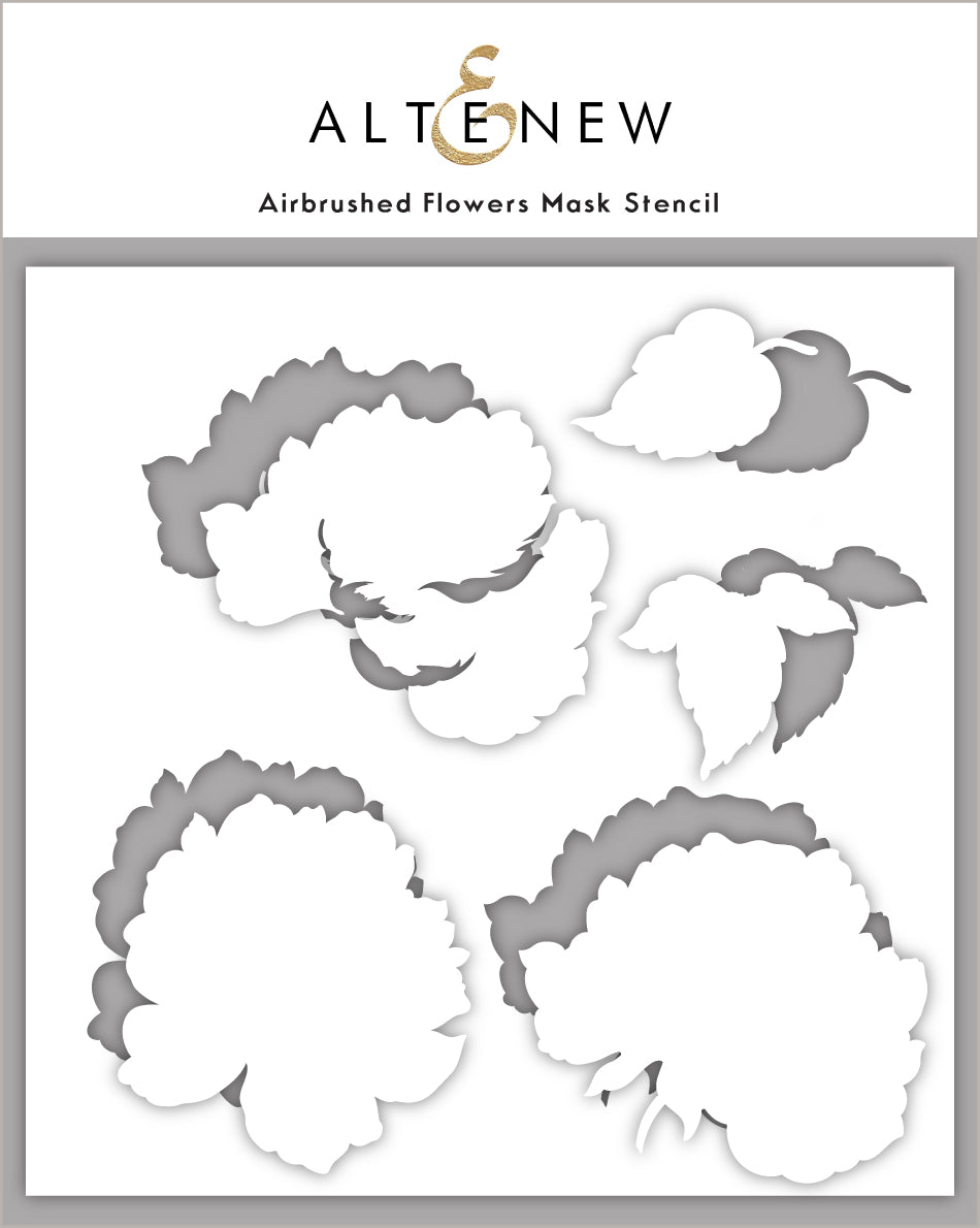 Stamp & Die & Stencil Bundle Airbrushed Flowers
