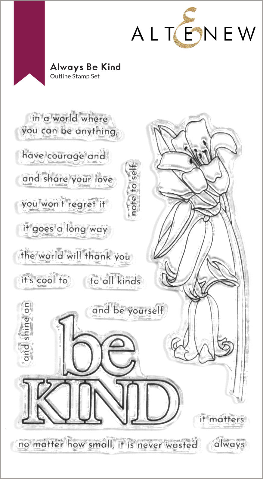 Stamp & Die & Stencil Bundle Always Be Kind