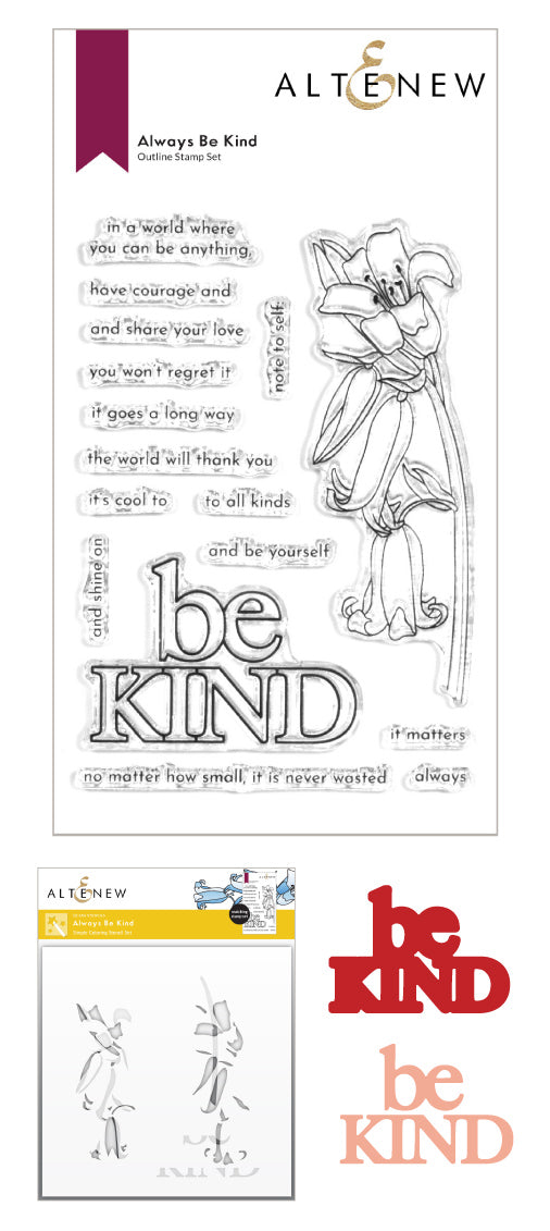 Stamp & Die & Stencil Bundle Always Be Kind