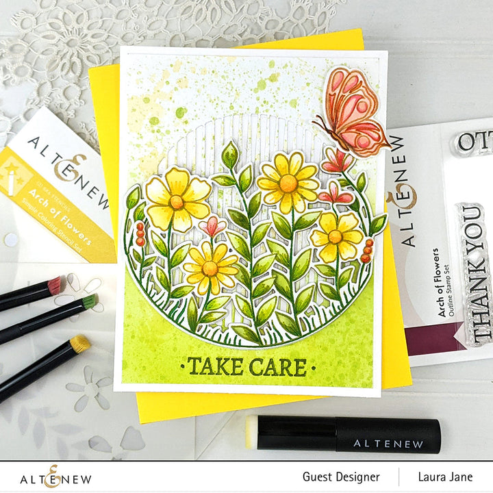 Stamp & Die & Stencil Bundle Arch Of Flowers