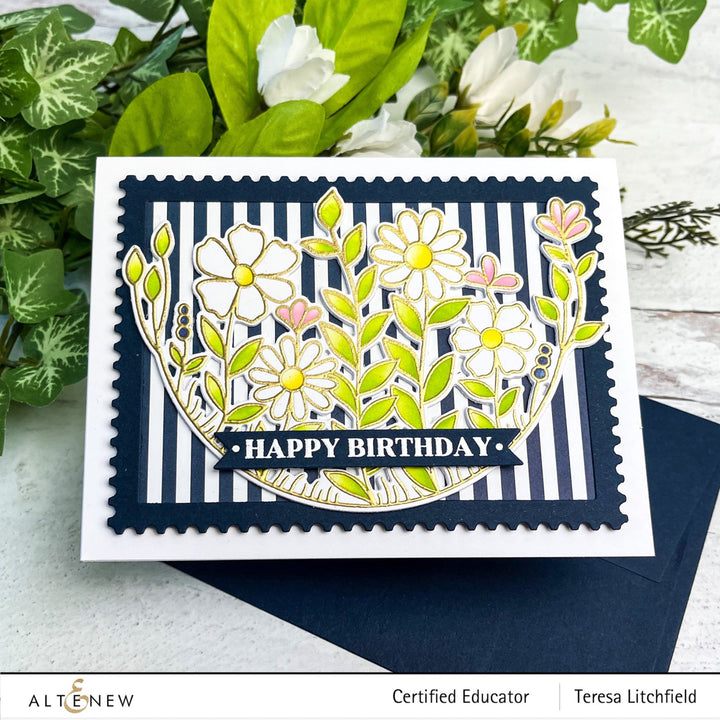 Stamp & Die & Stencil Bundle Arch Of Flowers