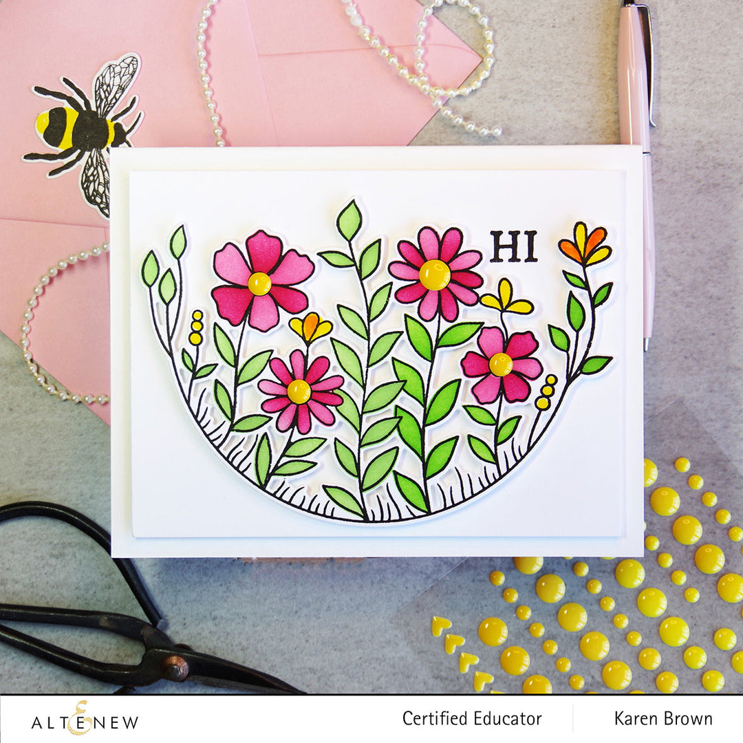 Stamp & Die & Stencil Bundle Arch Of Flowers