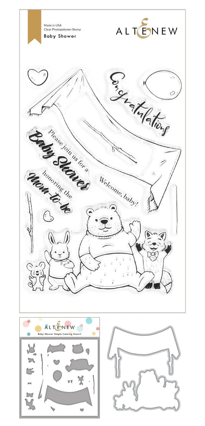 Stamp & Die & Stencil Bundle Baby Shower