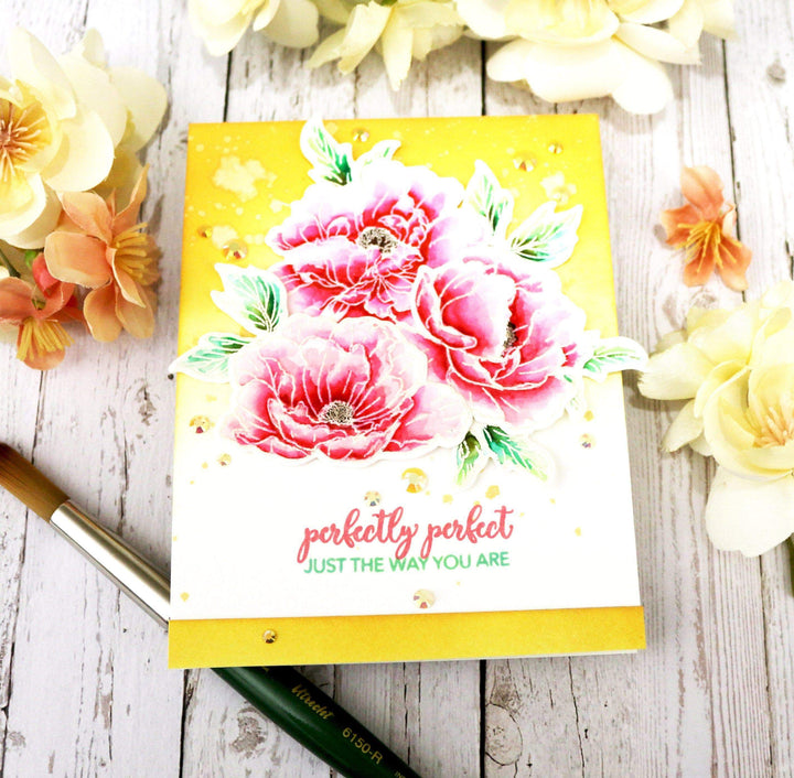 Stamp & Die & Stencil Bundle Beautiful Peony