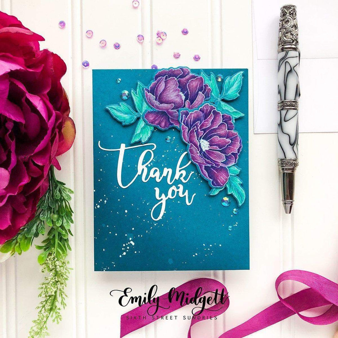 Stamp & Die & Stencil Bundle Beautiful Peony