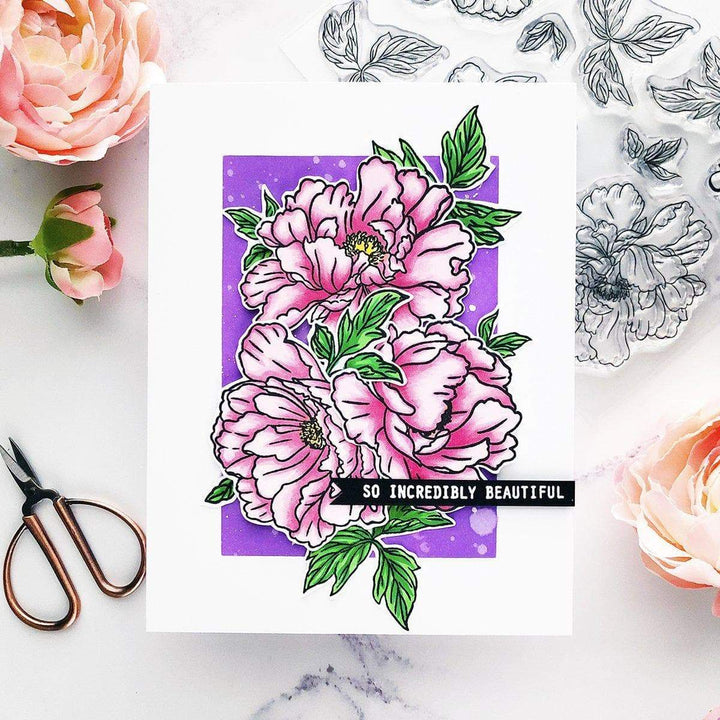 Stamp & Die & Stencil Bundle Beautiful Peony