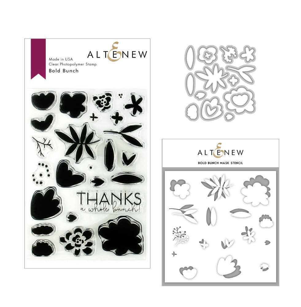 Stamp & Die & Stencil Bundle Bold Bunch