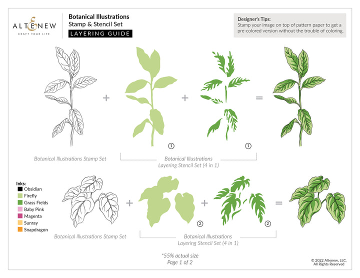 Stamp & Die & Stencil Bundle Botanical Illustrations
