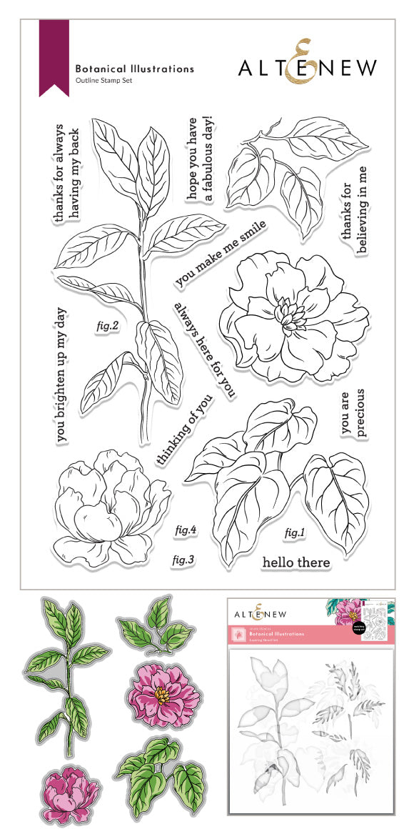 Stamp & Die & Stencil Bundle Botanical Illustrations