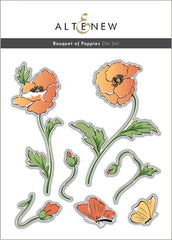 Stamp & Die & Stencil Bundle Bouquet of Poppies