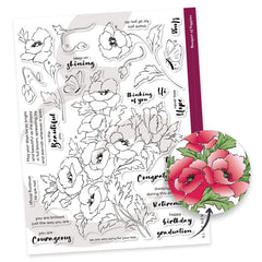 Stamp & Die & Stencil Bundle Bouquet of Poppies