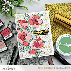 Stamp & Die & Stencil Bundle Bouquet of Poppies
