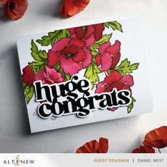Stamp & Die & Stencil Bundle Bouquet of Poppies