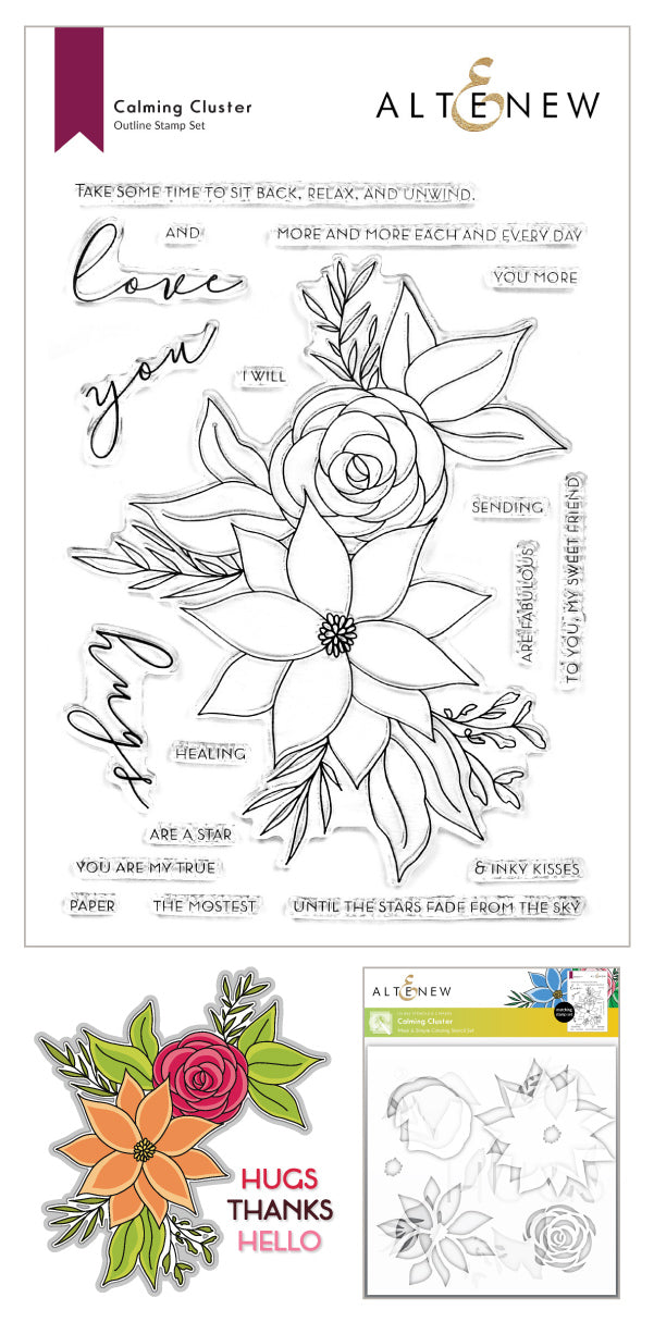 Stamp & Die & Stencil Bundle Calming Cluster Stamp & Die & Stencil Bundle