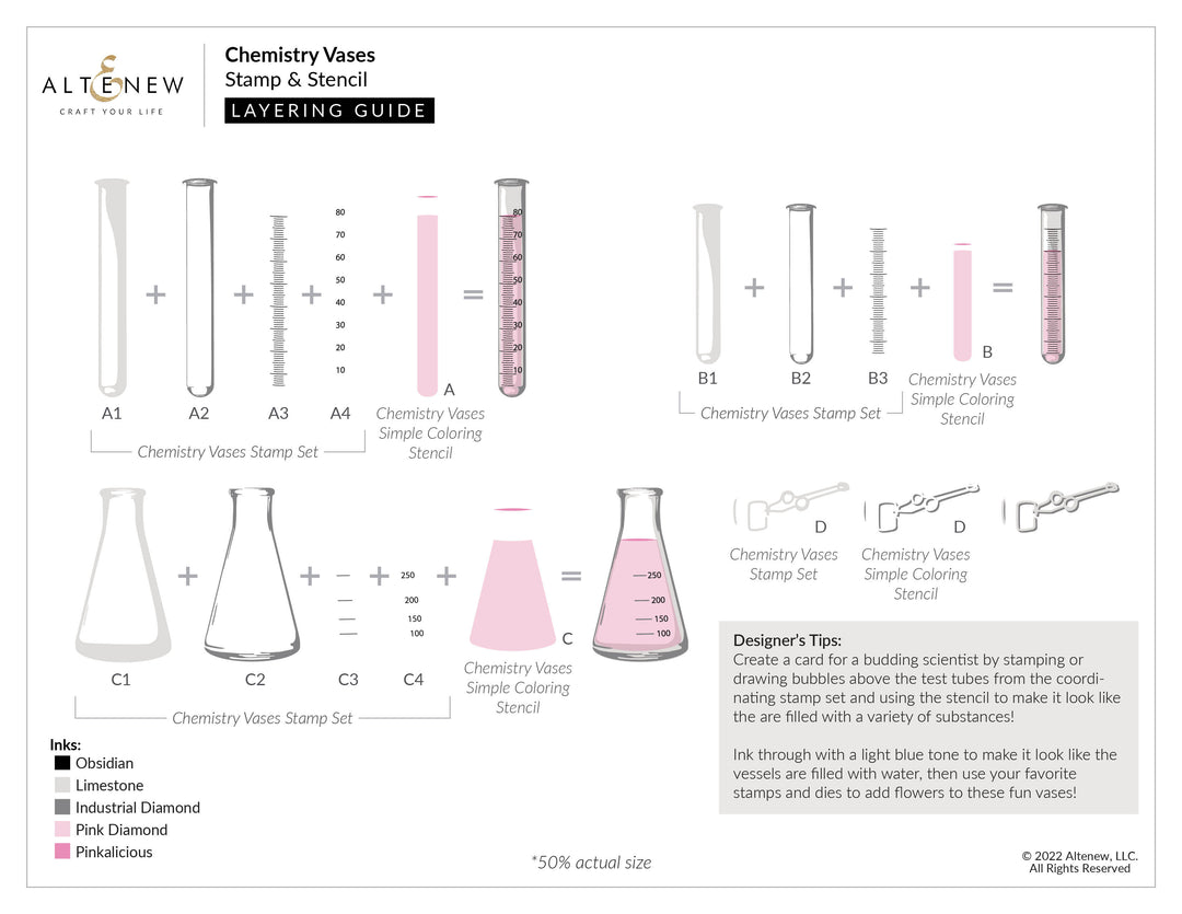 Stamp & Die & Stencil Bundle Chemistry Vases