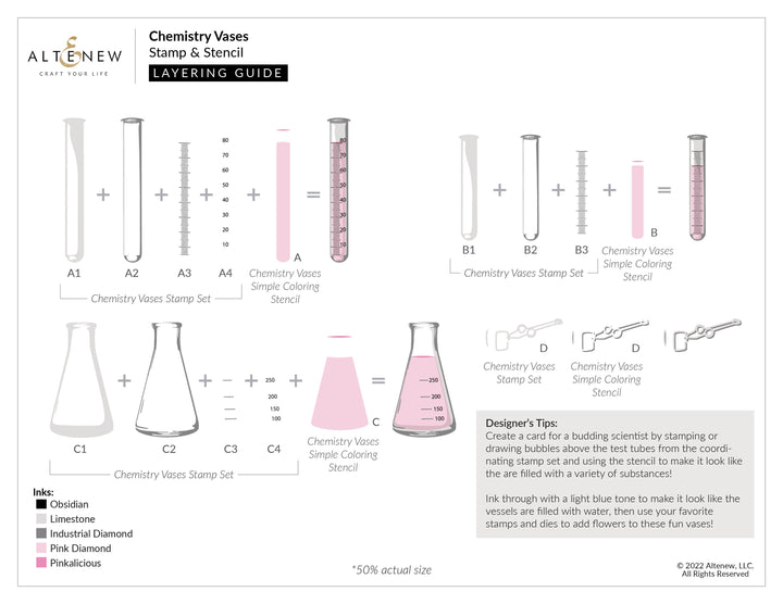 Stamp & Die & Stencil Bundle Chemistry Vases