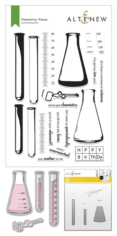 Stamp & Die & Stencil Bundle Chemistry Vases