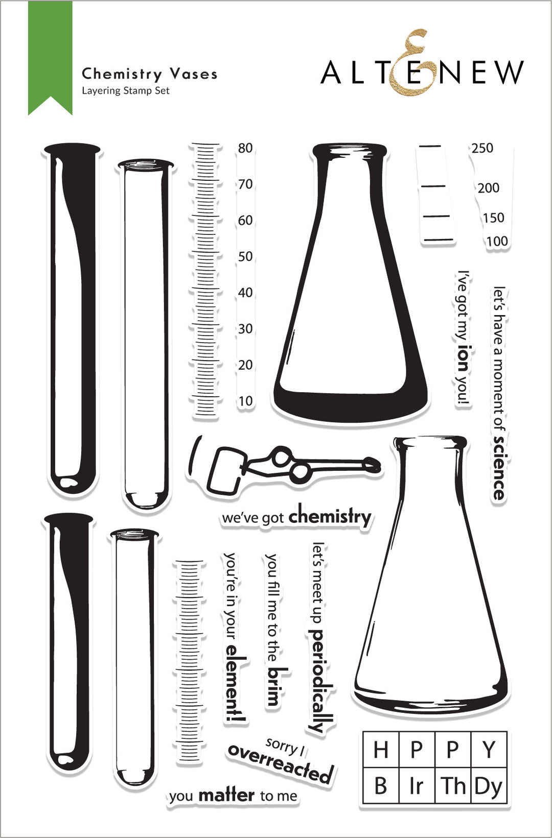 Stamp & Die & Stencil Bundle Chemistry Vases