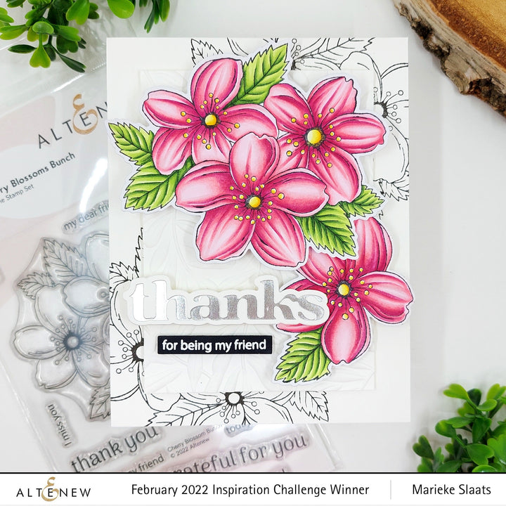Stamp & Die & Stencil Bundle Cherry Blossoms Bunch