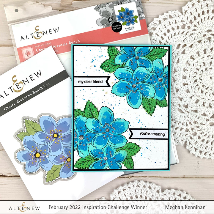 Stamp & Die & Stencil Bundle Cherry Blossoms Bunch