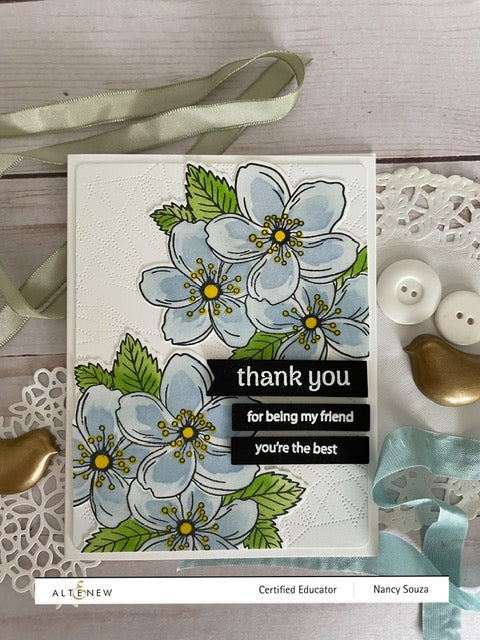 Stamp & Die & Stencil Bundle Cherry Blossoms Bunch