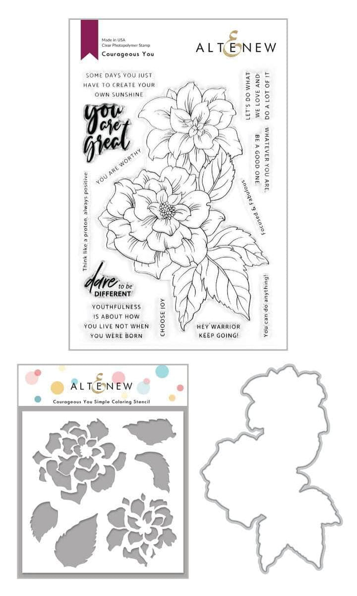 Stamp & Die & Stencil Bundle Courageous You