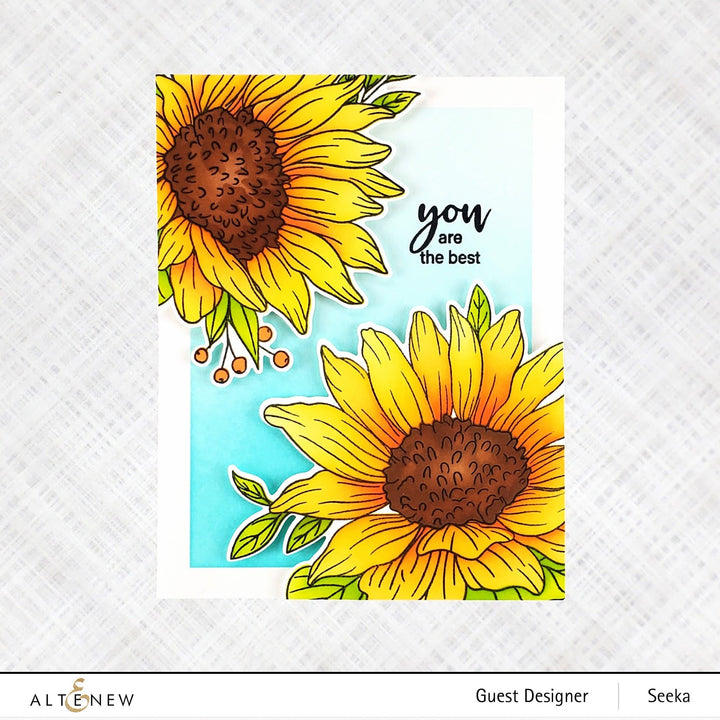 Stamp & Die & Stencil Bundle Dancing Sunflowers