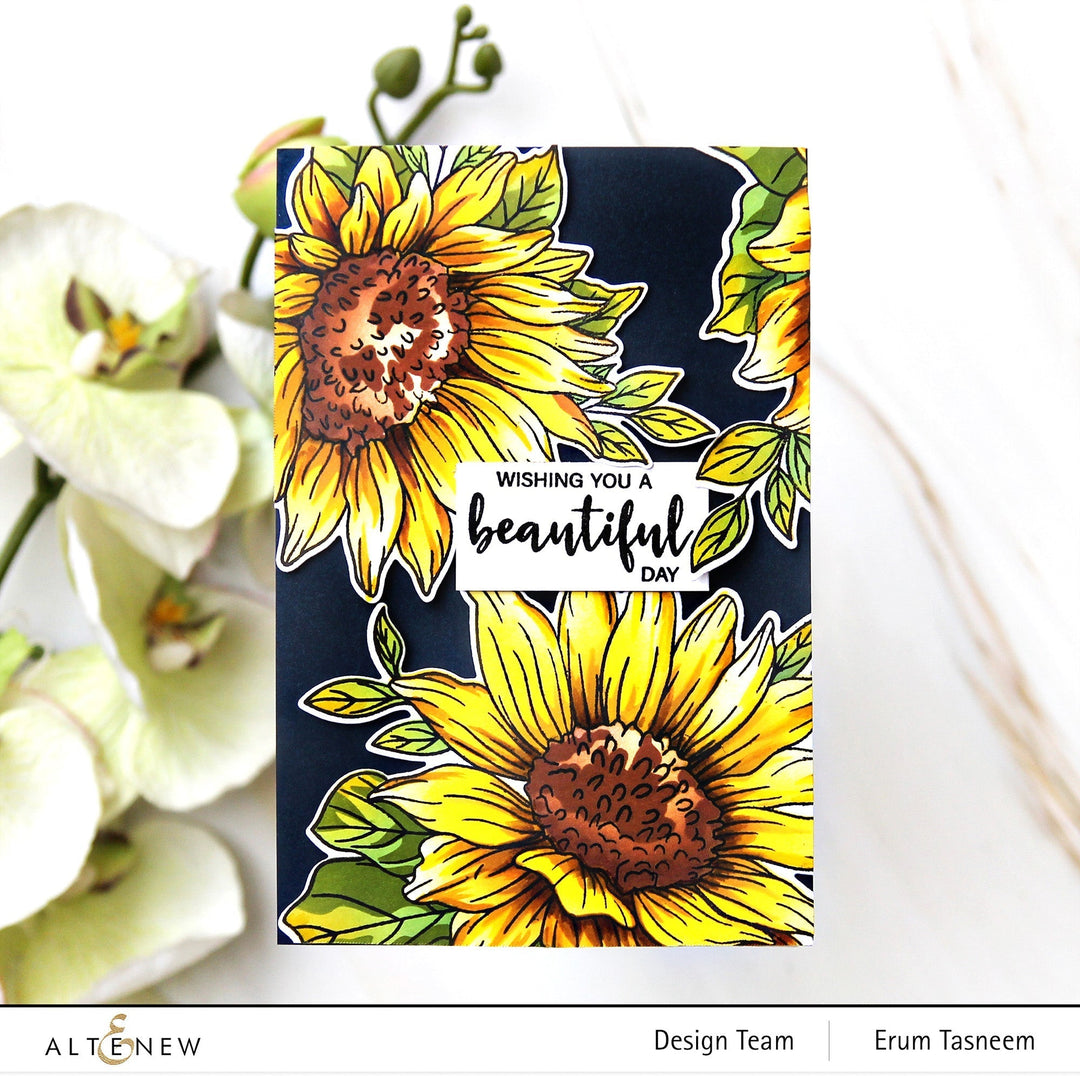Stamp & Die & Stencil Bundle Dancing Sunflowers